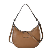 Brown Genuine Leather Crossbody Bag (13"x4"x9.8") with Shoulder Strap (47")