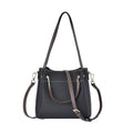 Black Color Genuine Leather Crossbody Bag (9.84"x4.7"x8.7") with Handle Drop and Shoulder Strap - Sticky add to cart bar