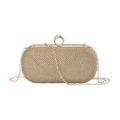 Black Color Sparkling Crystal Clutch Bag (5.51"x4.53") with Shoulder Strap (47") - Sticky add to cart bar