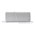 Silver Color Crystal Clutch Bag (10"x2.36"x4") with Shoulder Strap (47") - Sticky add to cart bar