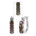 Bekily Color Change Garnet Hoop Earrings in Platinum Over Sterling Silver 2.00 ctw - Sticky add to cart bar