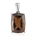 Brazilian Smoky Quartz Solitaire Pendant in Stainless Steel 6.60 ctw , Tarnish-Free, Waterproof, Sweat Proof Jewelry - Sticky add to cart bar