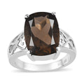 Brazilian Smoky Quartz Ring in Stainless Steel (Size 10.0) 6.00 ctw - Sticky add to cart bar