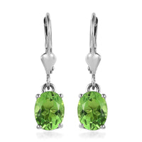 Chartreuse Quartz (Triplet) Earrings in Platinum Over Sterling Silver 2.85 ctw