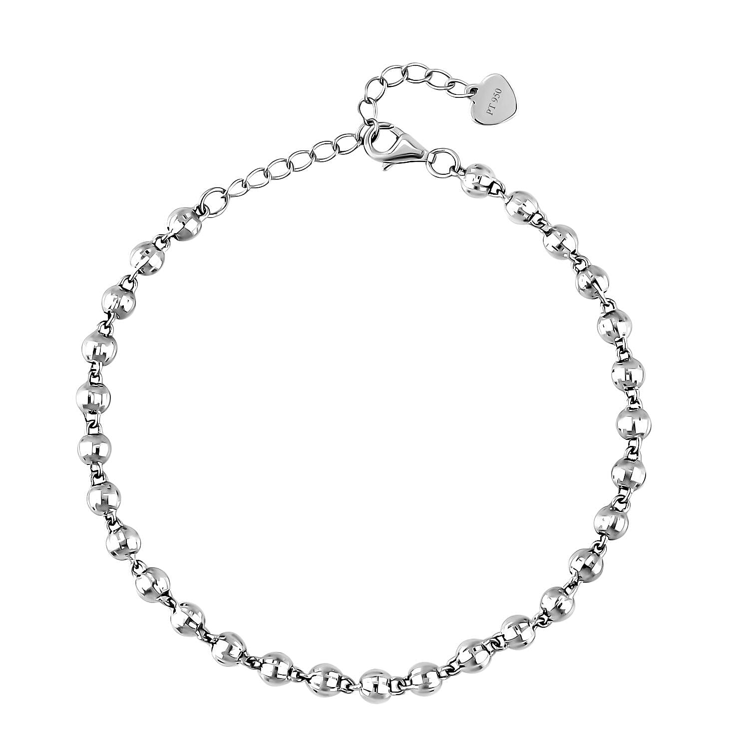 Rhapsody Electroform Bracelet (6.50-8.0 Inches) with Lobster Lock in 950 Platinum (3.3mm, 5.50 Grams)