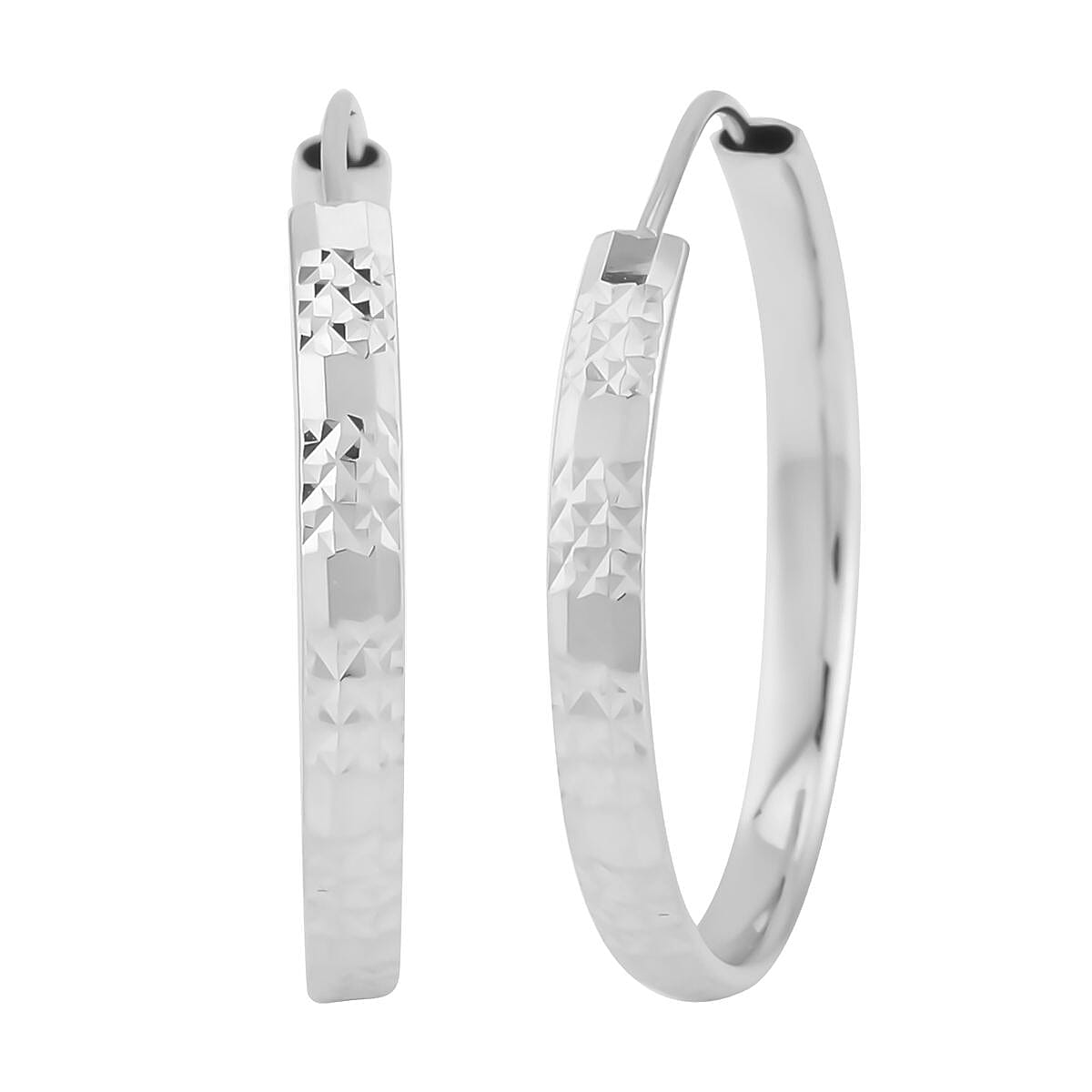 950 Platinum Electroform Hoop Earrings 5.20 Grams