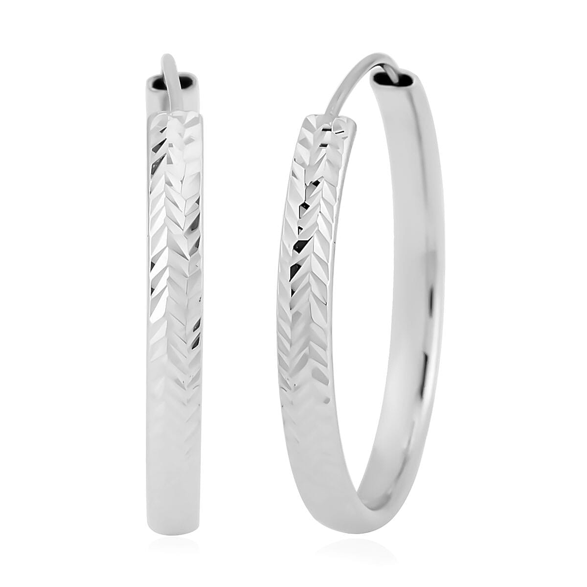 950 Platinum Electroform Hoop Earrings 5.35 Grams