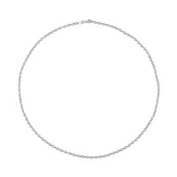 950 Platinum Electroform 3.55mm Buffing Beaded Chain Necklace with 8mm Lobster Lock 20 Inches 16.30 Grams