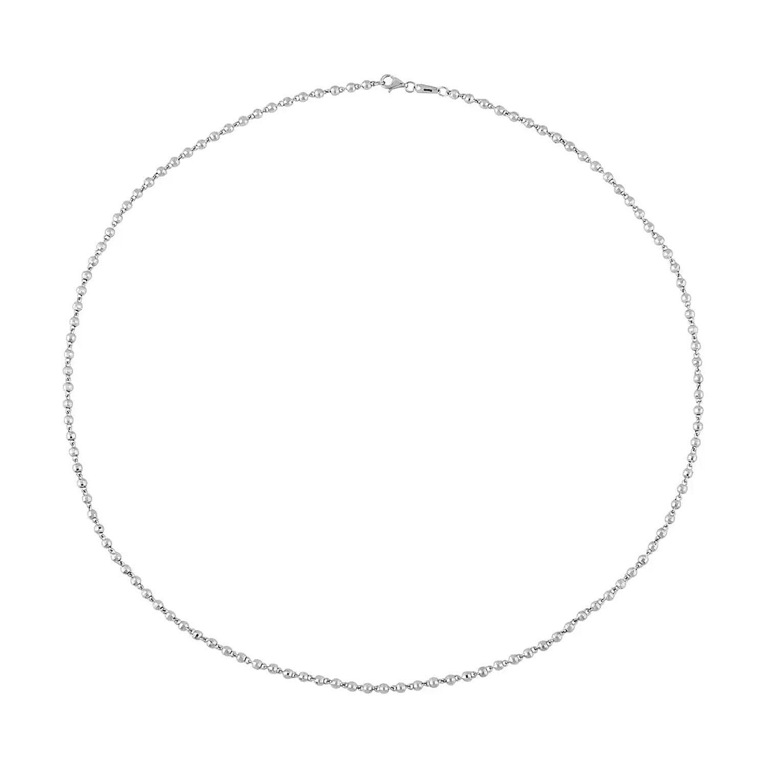 950 Platinum 3.0mm Diamond Cut Beaded Chain Necklace with 5mm Lobster Lock (22 Inches) (13.45 g)