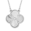 Rhapsody 950 Platinum Clover Necklace 18 Inches with 8mm Lobster Lock 7.25 Grams - Sticky add to cart bar