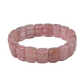 Strawberry Quartz Block Stretch Bracelet 175.00 ctw - Sticky add to cart bar