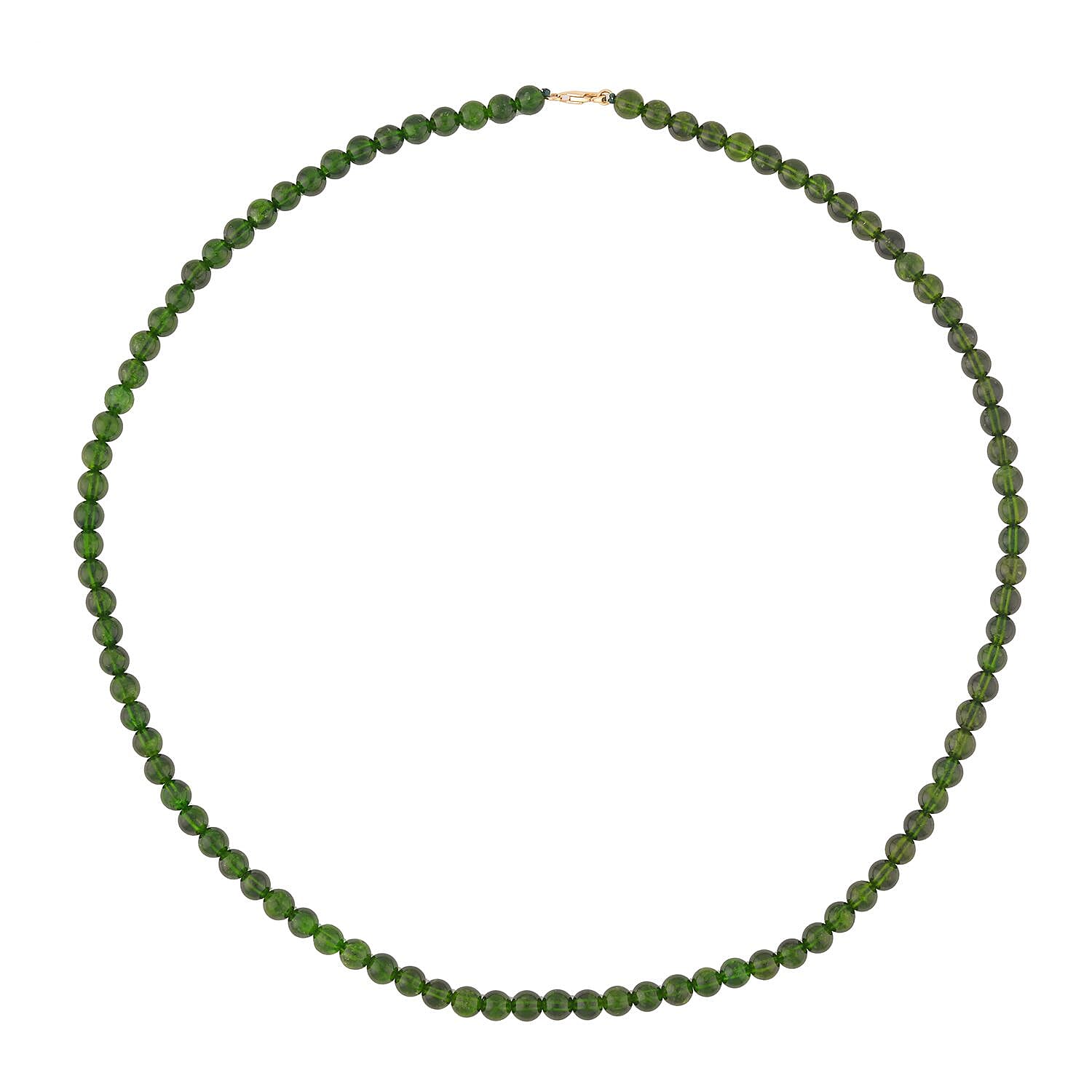 Chrome Diopside 121.50 ctw 4-6mm Beaded Necklace in 14K Yellow Gold 20 Inches