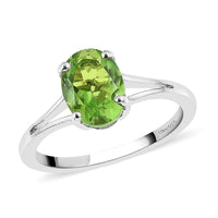 Chartreuse Quartz (Triplet) Solitaire Ring in Platinum Over Sterling Silver (Size 10.0) 1.35 ctw