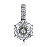 Luxoro 10K White Gold 120 Facet Moissanite Pendant 2.25 ctw
