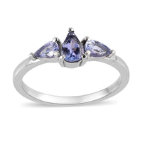 Tanzanite 3 Stone Ring in Stainless Steel (Size 10.0) 0.75 ctw