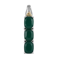 Karis Verde Onyx 6.35 ctw 3 Stone Pendant in 18K YG Plated and Platinum Bond