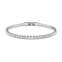 Simulated Diamond Bracelet in Silvertone (7.50 In) 11.25 ctw