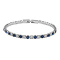 Simulated Blue and White Diamond Bracelet in Silvertone (8.00 In) 11.50 ctw - Sticky add to cart bar