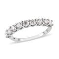 Moissanite 9 Stone Ring in Platinum Over Sterling Silver 0.75 ctw - Sticky add to cart bar