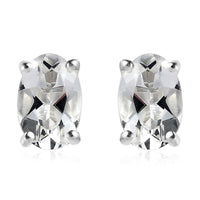 Brazilian Petalite Solitaire Stud Earrings in Sterling Silver 0.75 ctw