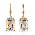 White Crystal and Tanzanite Earring in Vermeil Yellow Gold Over Sterling Silver 0.15 ctw - Sticky add to cart bar