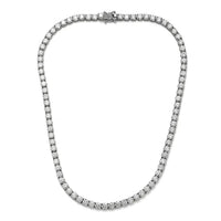 Moissanite Tennis Necklace 18 Inches in Platinum Over Sterling Silver 35.10 ctw