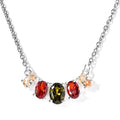 Simulated Multi Color Diamond Necklace 18 Inches in Sterling Silver and Stainless Steel 2.65 ctw - Sticky add to cart bar
