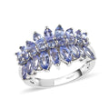 Tanzanite Cluster Ring in Platinum Over Sterling Silver 2.40 ctw - Sticky add to cart bar