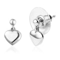 Platinum Over Sterling Silver Heart Earrings (1.85 g) - Sticky add to cart bar