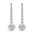 Moissanite Lever Back Earrings in Platinum Over Sterling Silver 1.90 ctw - Sticky add to cart bar