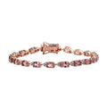 Red Rose Apatite and Moissanite Bracelet in Vermeil Rose Gold Over Sterling Silver (7.25 In) 10.75 ctw - Sticky add to cart bar