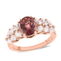 Red Apatite and Moissanite Ring in Vermeil Rose Gold Over Sterling Silver 2.50 ctw - Sticky add to cart bar