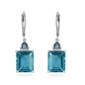 Dean Teal Fluorite (IR) and Multi Gemstone Lever Back Earrings in Rhodium Over Sterling Silver 16.10 ctw - Sticky add to cart bar