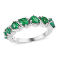 AAA Kagem Zambian Emerald 7 Stone Ring in Platinum Over Sterling Silver 1.00 ctw - Sticky add to cart bar