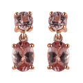 Red Rose Apatite Dangling Earrings in Vermeil Rose Gold Over Sterling Silver 2.15 ctw - Sticky add to cart bar