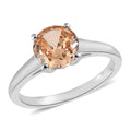 Simulated Champagne Diamond Solitaire Ring in Sterling Silver 2.00 ctw - Sticky add to cart bar