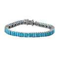 Premium Sleeping Beauty Turquoise Tennis Bracelet in Platinum Over Sterling Silver (6.50 In) 15.50 ctw - Sticky add to cart bar