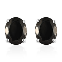Elite Shungite Solitaire Stud Earrings in Platinum Over Sterling Silver 1.90 ctw