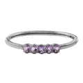 Rose De France Amethyst Bangle Bracelet in Stainless Steel (6.50 In) 9.00 ctw - Sticky add to cart bar