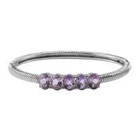 Rose De France Amethyst Bangle Bracelet in Stainless Steel (6.50 In) 9.00 ctw