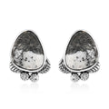 Artisan Crafted White Buffalo Earrings in Sterling Silver 9.00 ctw - Sticky add to cart bar