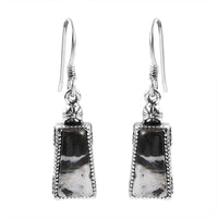 Artisan Crafted White Buffalo Earrings in Sterling Silver 11.50 ctw