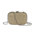 Gold Color Sparkling Crystal Clutch Bag (7.09"x4.72"x1.77") with Detachable Chain (47") - Sticky add to cart bar