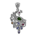 Bali Legacy Chrome Diopside and Multi Gemstone Peacock Pendant in Sterling Silver 1.85 ctw - Sticky add to cart bar