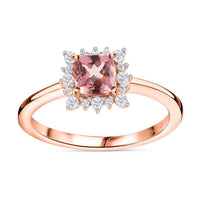 Blush Apatite and White Zircon Ring in Vermeil Rose Gold Over Sterling Silver (Size 10.0) 0.85 ctw