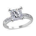 Moissanite Ring in Platinum Over Sterling Silver 2.85 ctw (Del. in 7-10 Days) - Sticky add to cart bar