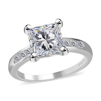 Moissanite Ring in Platinum Over Sterling Silver 2.85 ctw (Del. in 7-10 Days)
