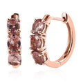 Red Rose Apatite Hoop Earrings in Vermeil Rose Gold Over Sterling Silver 2.25 ctw - Sticky add to cart bar