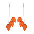 Baltic Amber Leaf Drop Earrings in Sterling Silver - Sticky add to cart bar