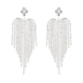 White Austrian Crystal Chandelier Earrings in Silvertone and Stainless Steel - Sticky add to cart bar